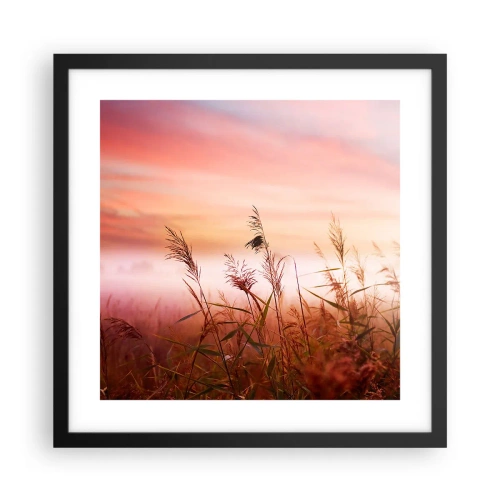 Pôster com moldura preta - Papagaios, balões, vento - 40x40 cm