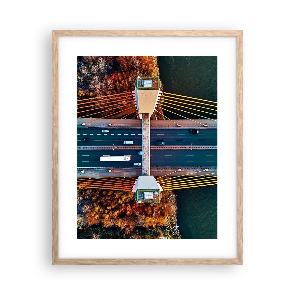 Pôster com moldura de carvalho claro - Além das águas, além das florestas - 40x50 cm