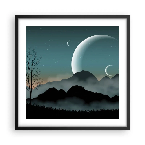 Pôster com moldura preta - Carnaval de uma noite estrelada - 50x50 cm