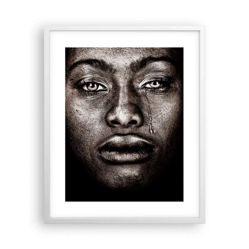 Pôster em moldura branca - Uma lágrima - 40x50 cm