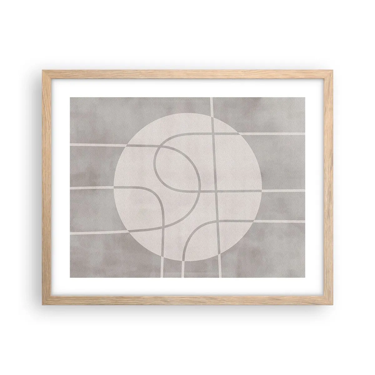 Pôster com moldura de carvalho claro - Circular e direto - 50x40 cm