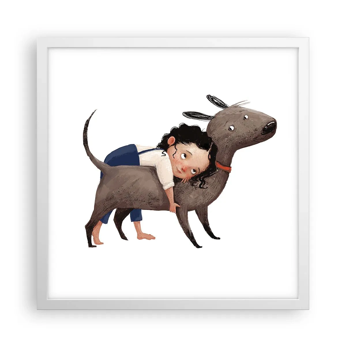 Pôster em moldura branca - Melhores amigos - 40x40 cm