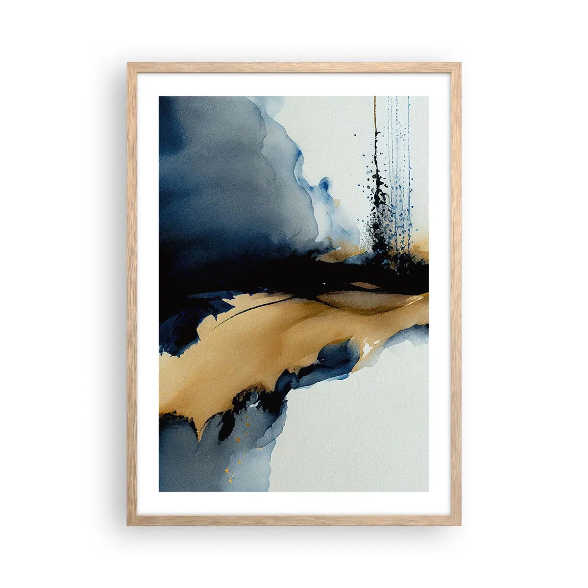 Pôster com moldura de carvalho claro - Atrás da cortina - 50x70 cm