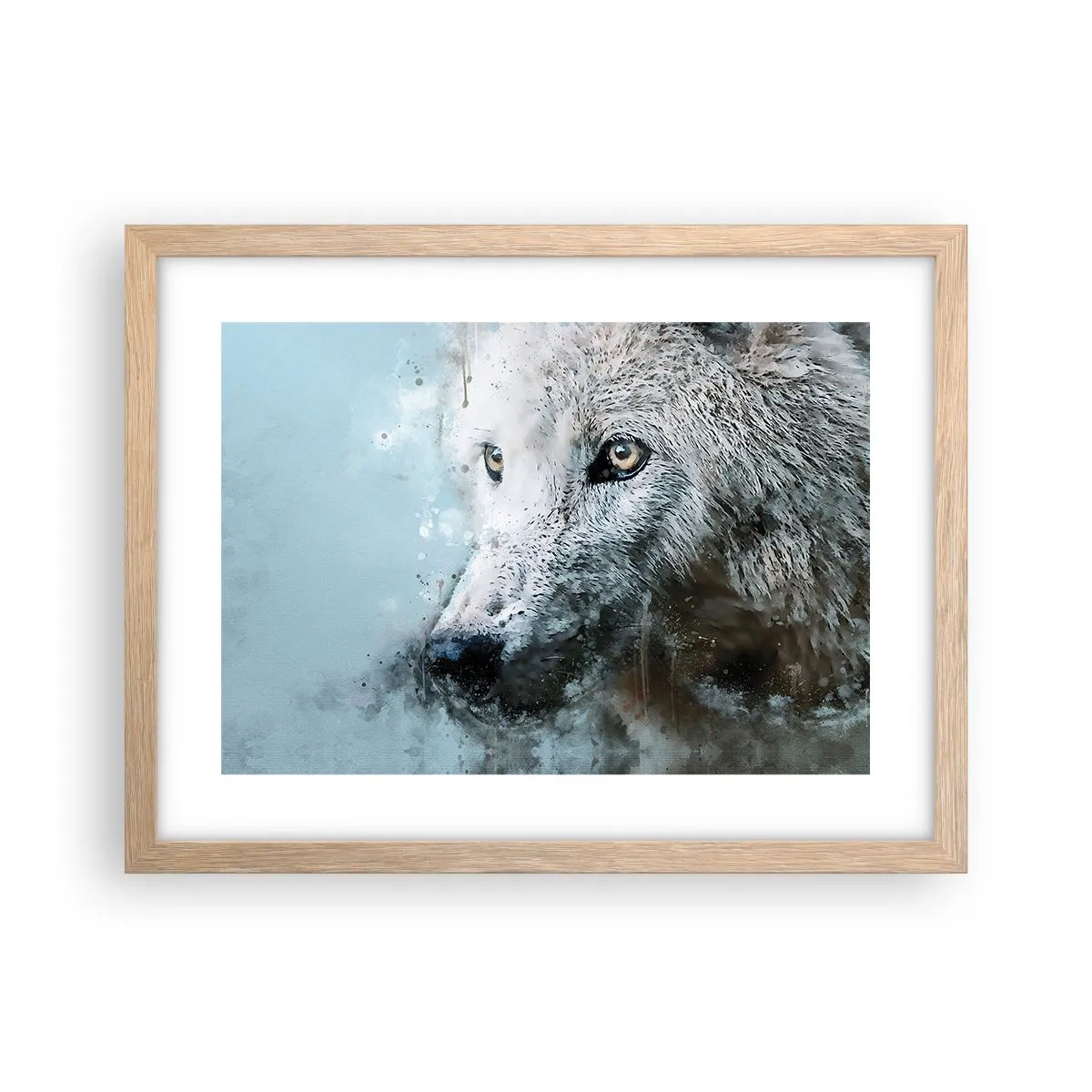 Pôster com moldura de carvalho claro - Conheça a alma do lobo - 40x30 cm