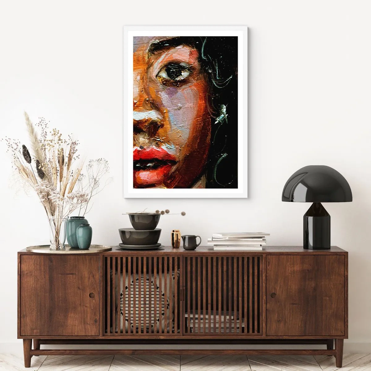 Pôster em moldura branca - Preto e brilho - 70x100 cm