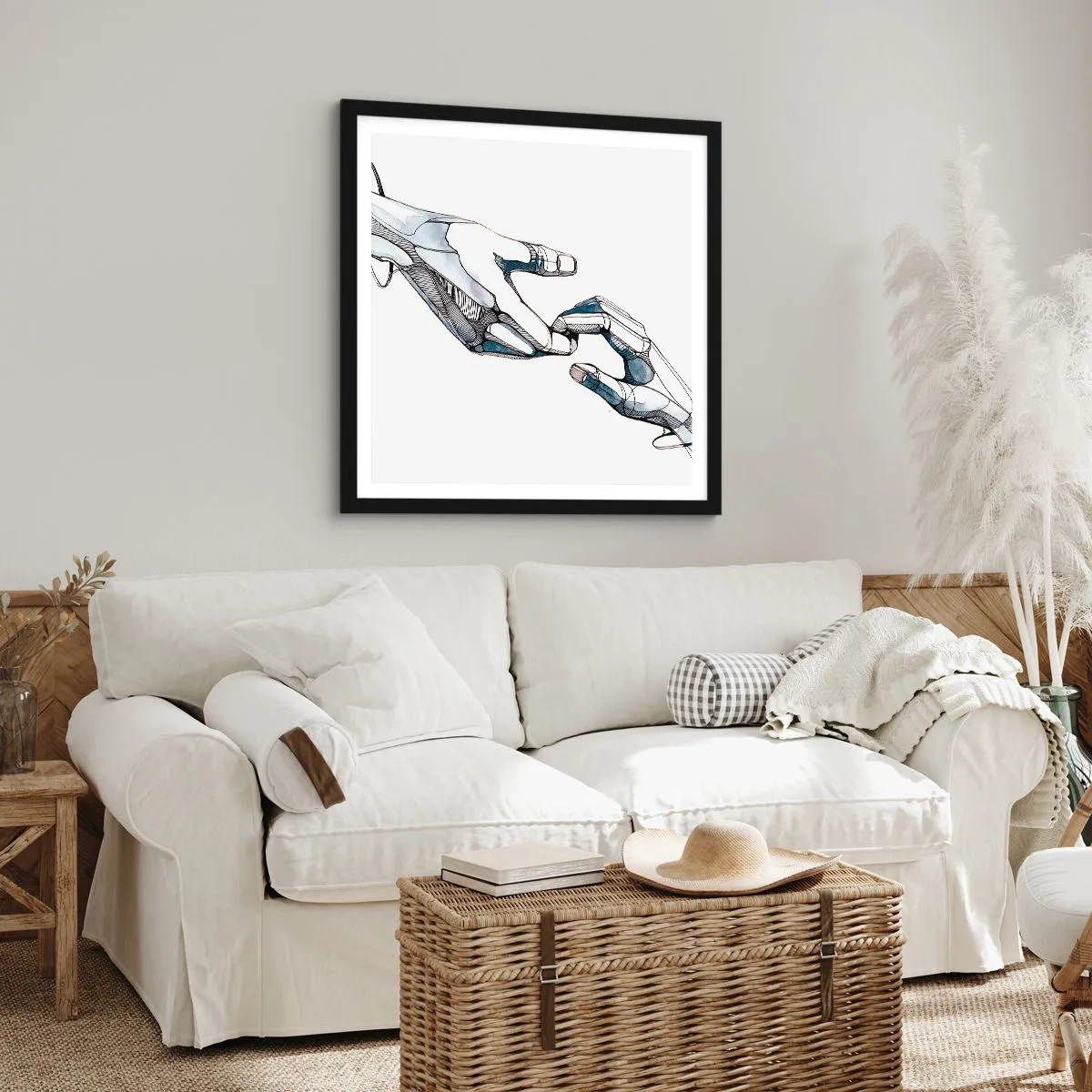 Pôster com moldura preta - Um bom gesto - 60x60 cm