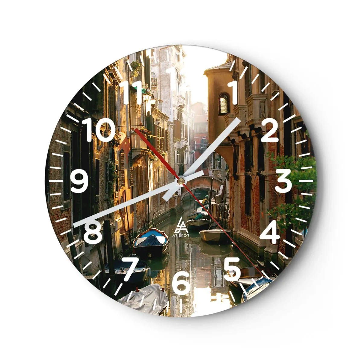 Relógio de parede - Relógio em vidro - Em um beco veneziano - 40x40 cm