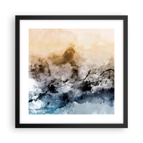 Pôster com moldura preta - Imersos no tumulto do nevoeiro - 40x40 cm