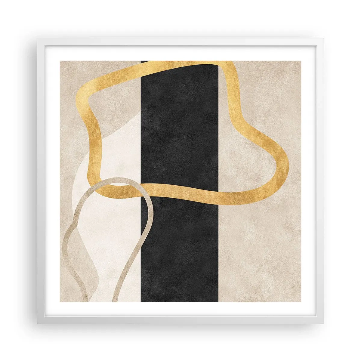 Pôster em moldura branca - Formas em loop - 60x60 cm