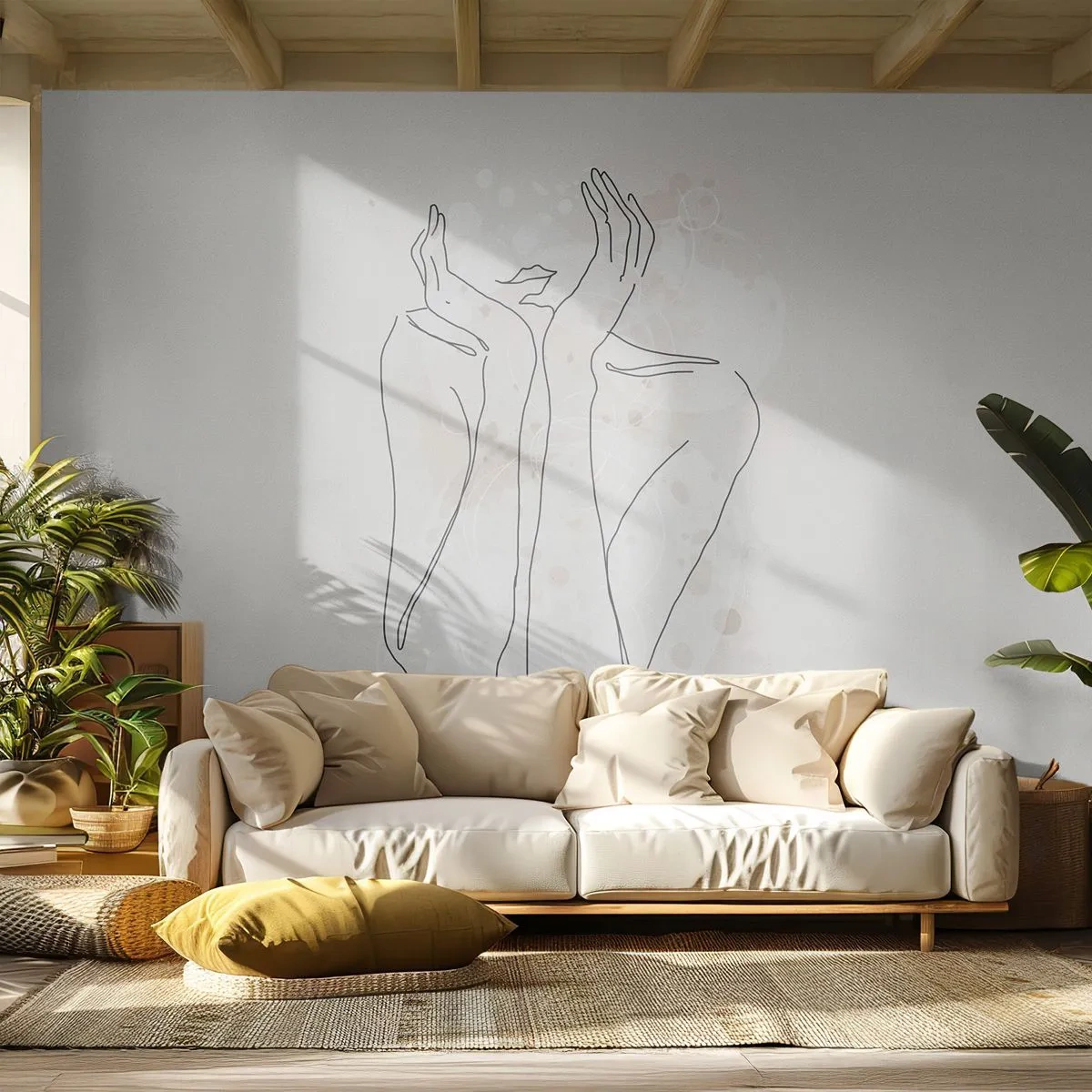 Papel de Parede Premium Canvas - Momento de sonho - Gráficos, Mulher, Pedaço - 250x175 cm