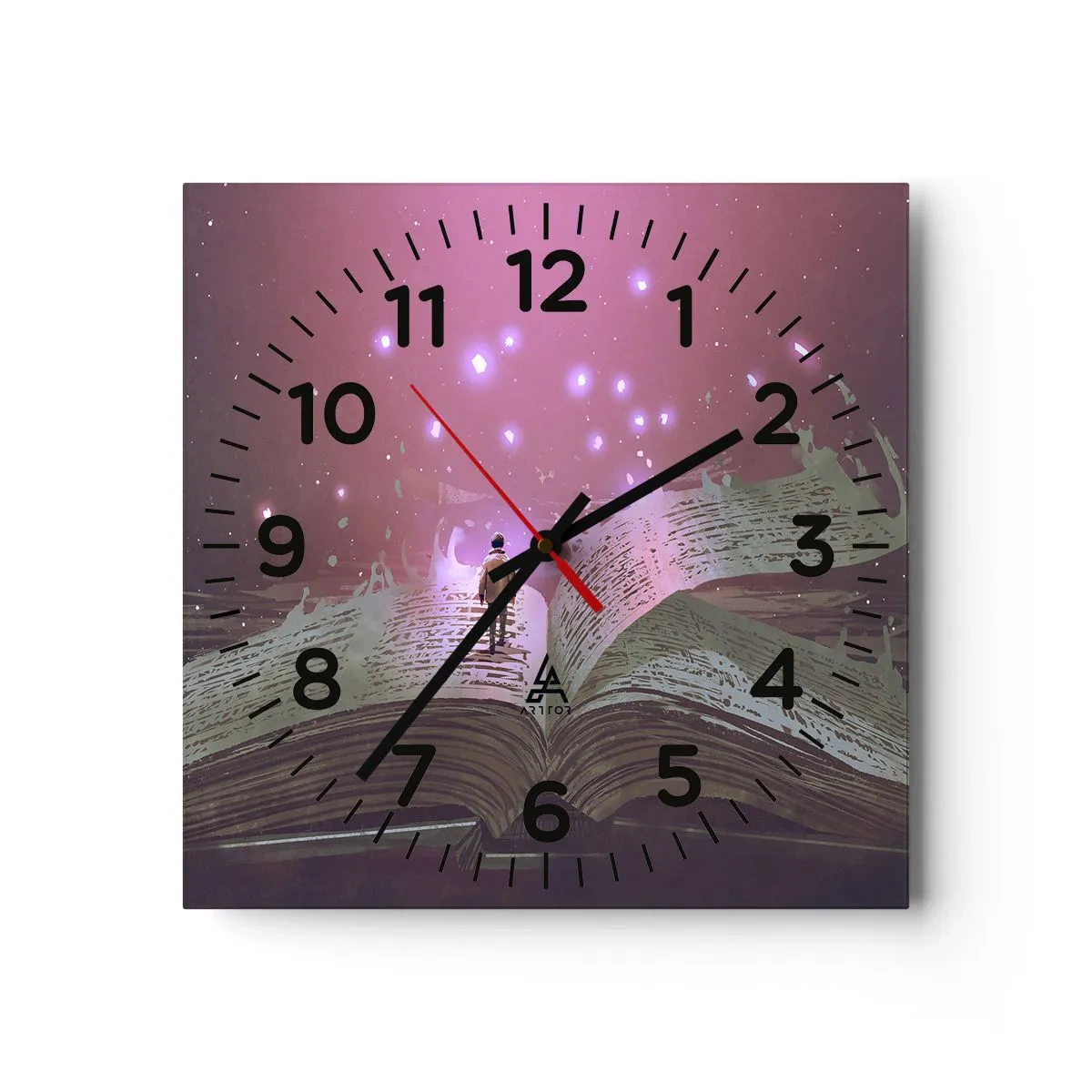 Relógio de parede - Relógio em vidro - Um convite para outro mundo - leia! - 40x40 cm