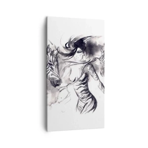 Quadro em tela - Dançando com as zebras - 45x80 cm