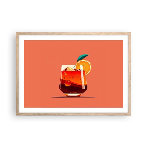 Pôster com moldura de carvalho claro - Refresco de verão - 70x50 cm