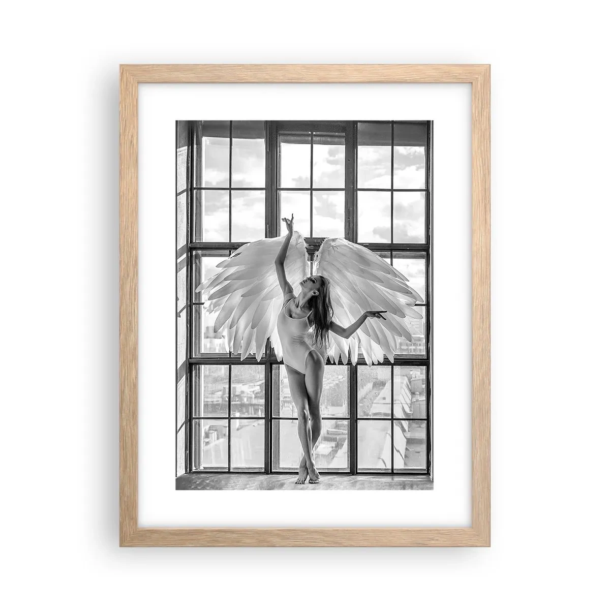 Pôster com moldura de carvalho claro - Cidade dos Anjos? - 30x40 cm