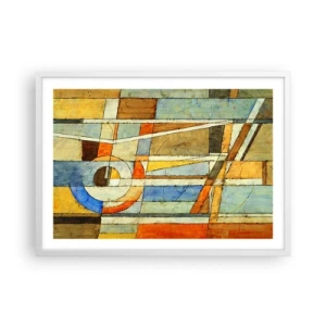 Pôster em moldura branca - Cubismo em construção - 70x50 cm