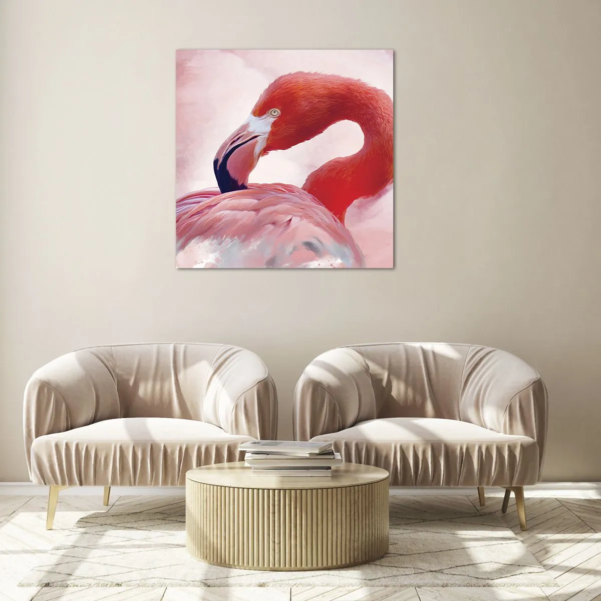 Quadro em vidro - Beleza das aves - 50x50 cm