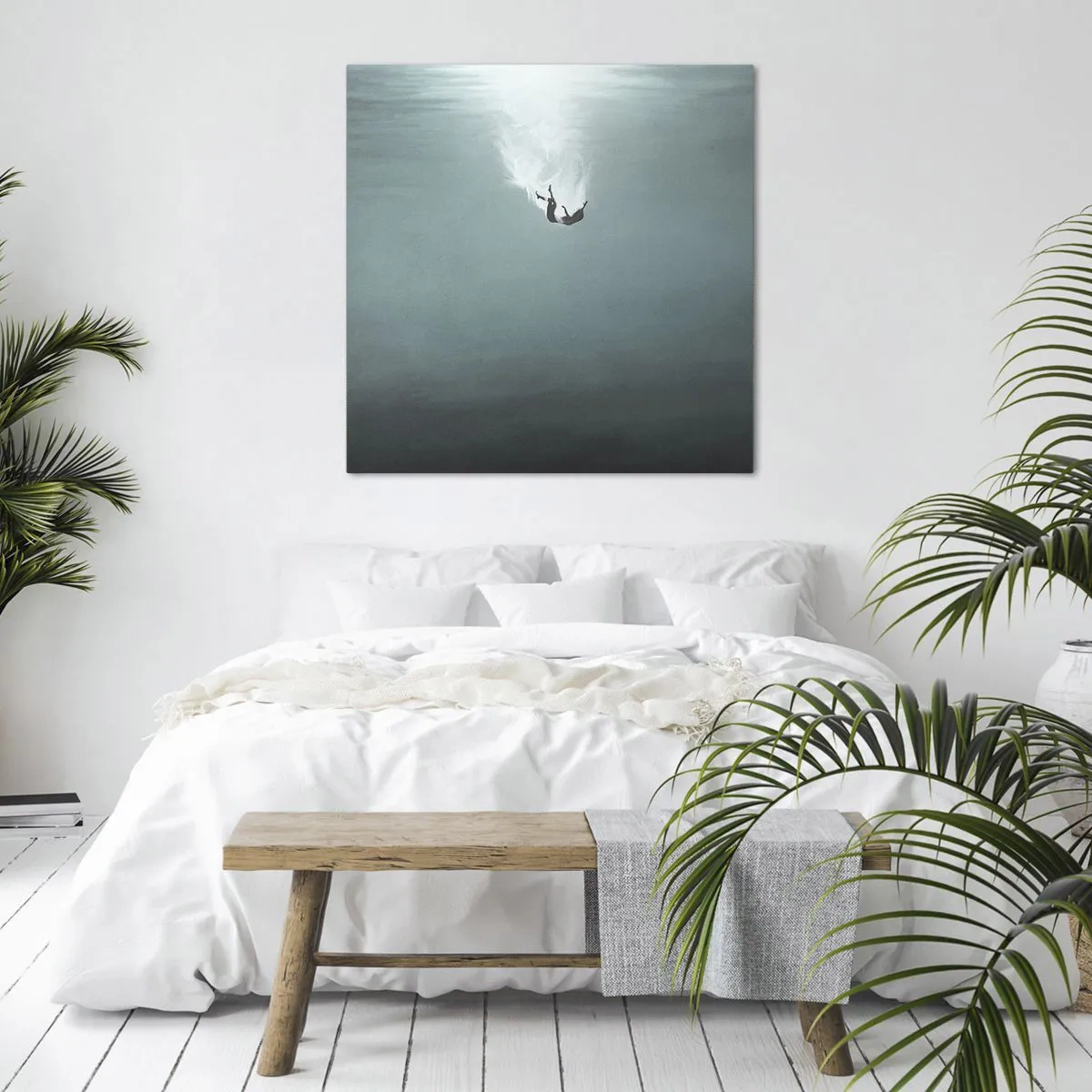 Quadro em tela - Nos braços do oceano - 40x40 cm