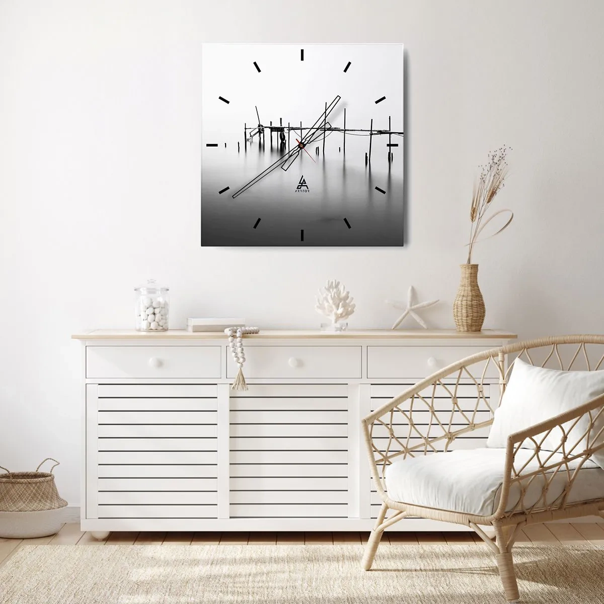 Relógio de parede - Relógio em vidro - E se o mundo não existe? - 40x40 cm