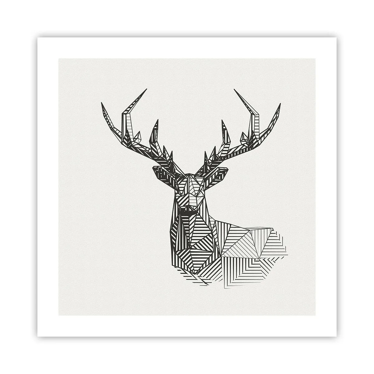 Pôster - Veado em estilo cubista - 50x50 cm