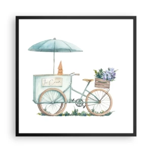 Pôster com moldura preta - Doce lembrança do verão - 60x60 cm