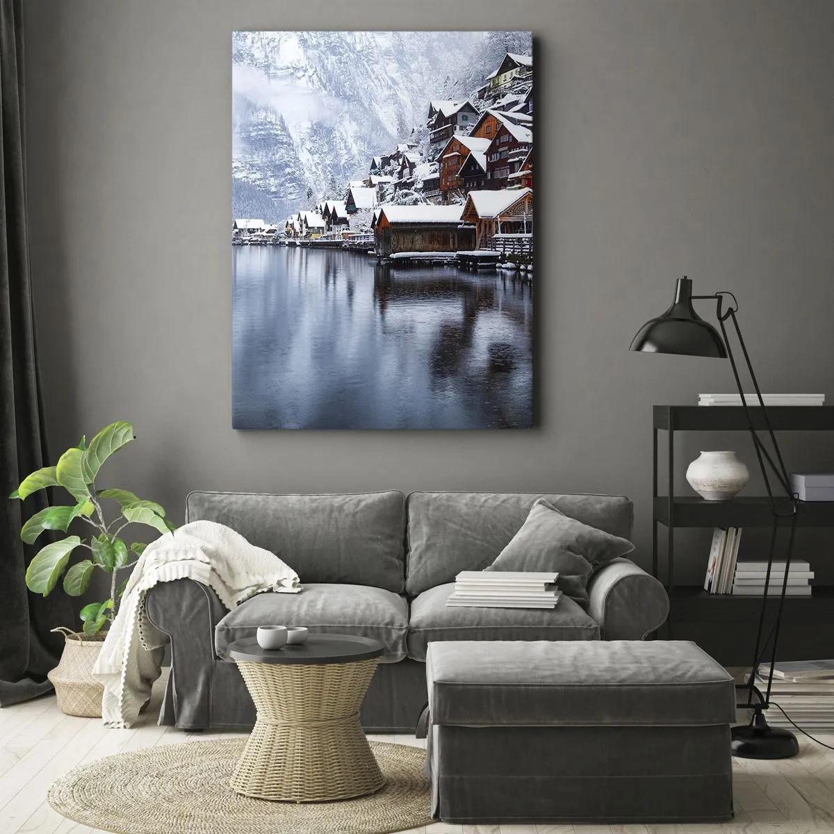Quadro em tela - Na decoração de inverno - 50x70 cm