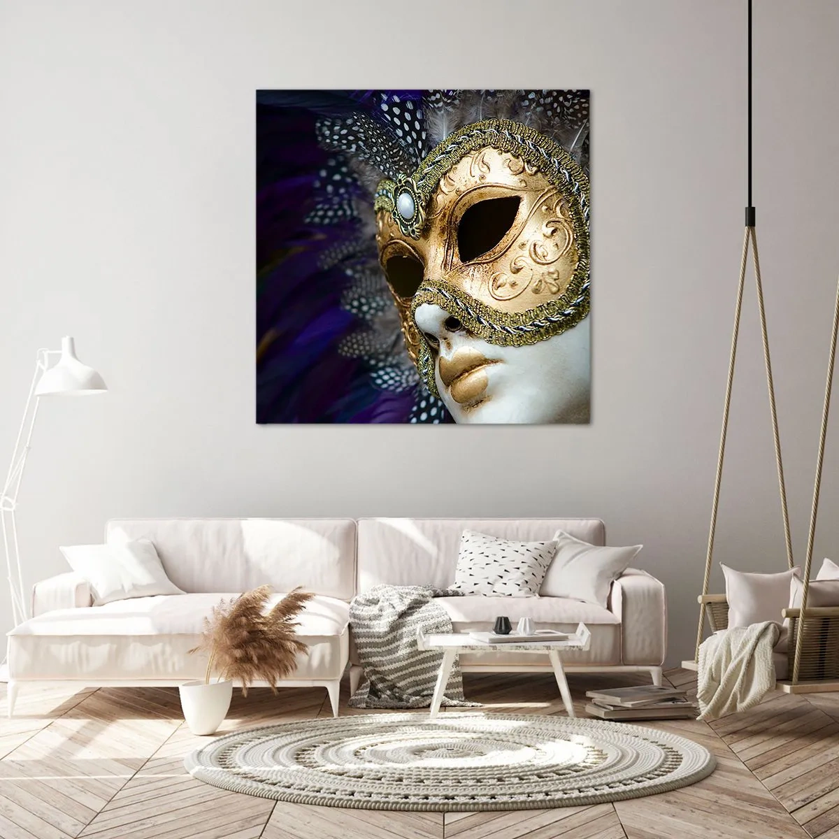 Quadro em tela - Retrato veneziano em ouro - 40x40 cm