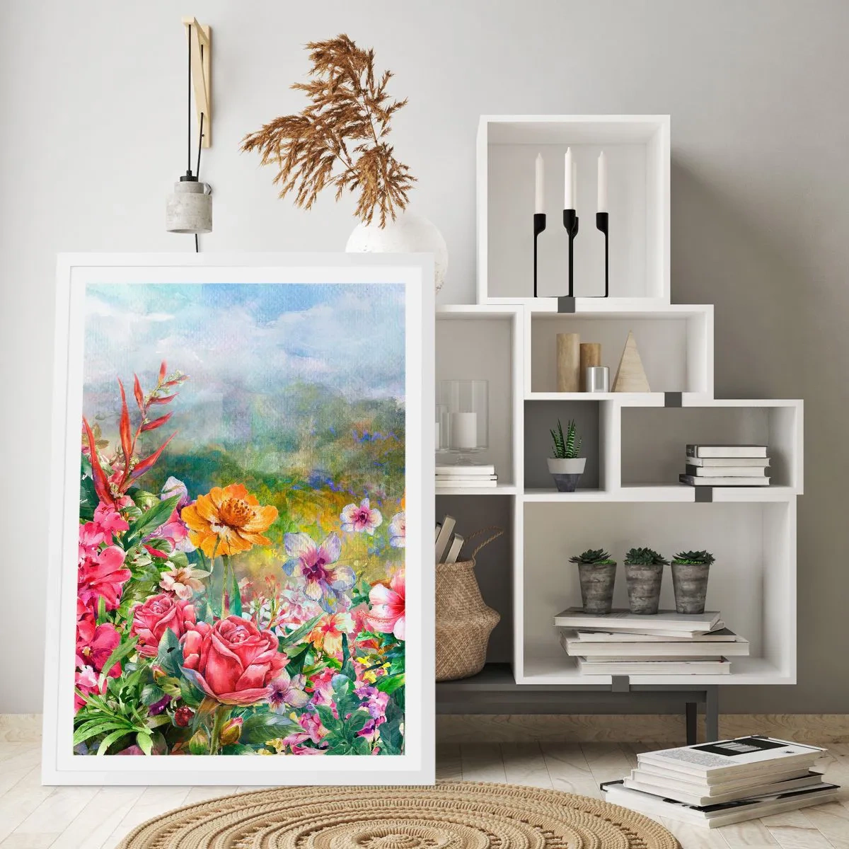 Pôster em moldura branca - O jardim que enlouqueceu - 61x91 cm