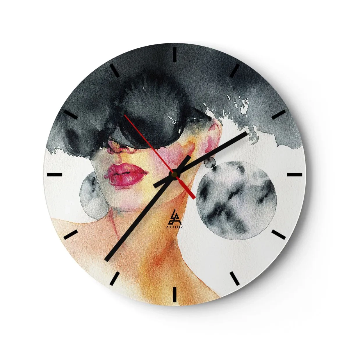 Relógio de parede - Relógio em vidro - O segredo da elegância - 40x40 cm