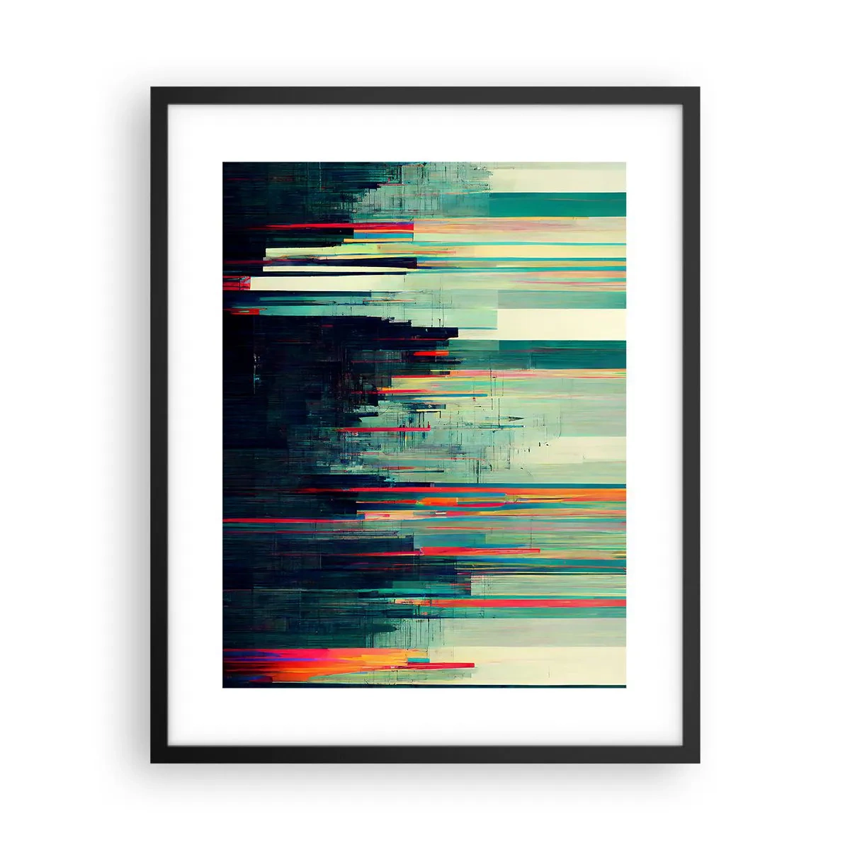 Pôster com moldura preta - Cidade futurista - 40x50 cm