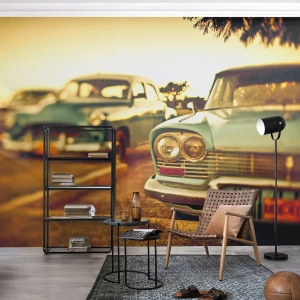 Papel de Parede Premium Sand - Vamos esperar para ver - Carro, Cuba, Automotivo - 400x280 cm