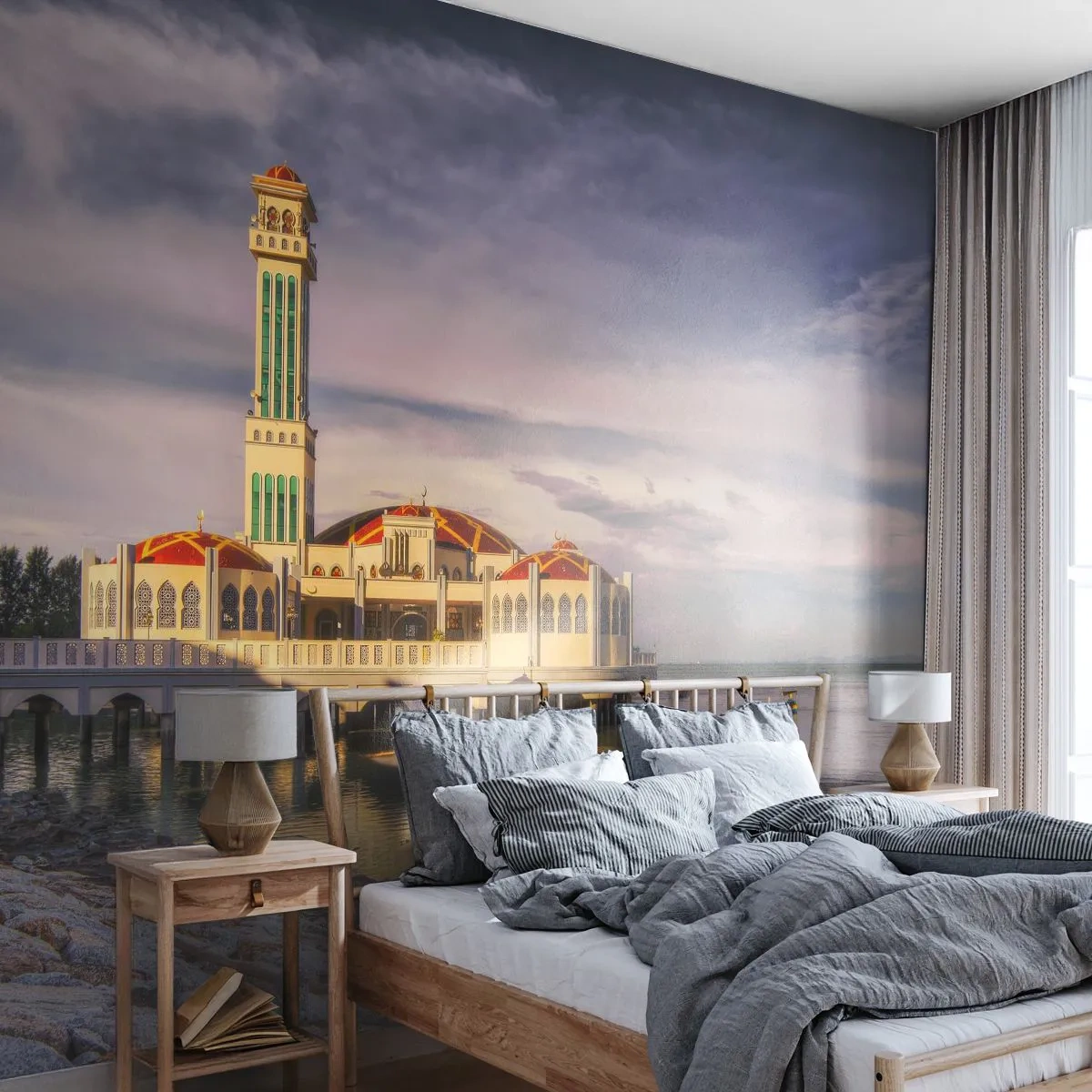 Papel de Parede Premium Sand - Templo da natureza - Arquitetura, Malásia, Paisagem - 350x256 cm