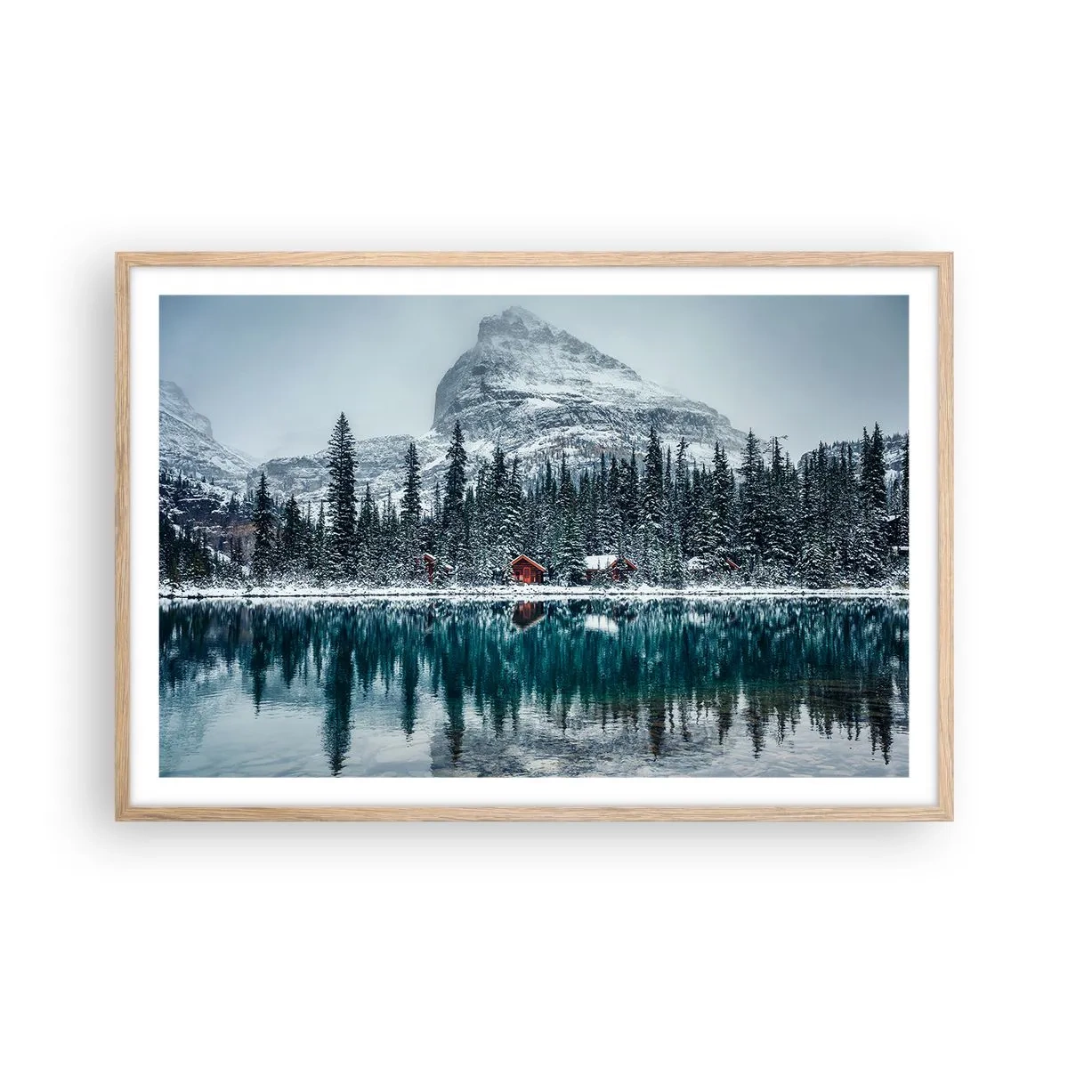 Pôster com moldura de carvalho claro - Retiro canadense - 91x61 cm