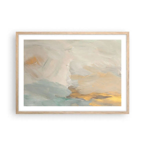 Pôster com moldura de carvalho claro - Abstração – a terra da gentileza - 70x50 cm