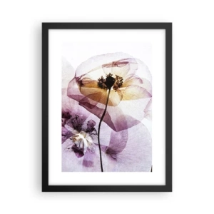 Pôster com moldura preta - A transparência das flores - 30x40 cm
