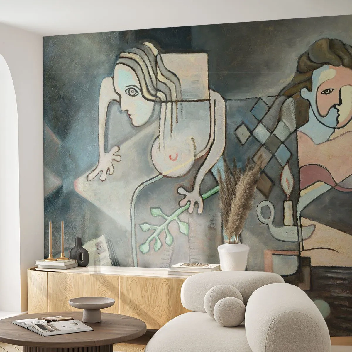 Papel de Parede Standard Eco - Mosaico de alma e matéria - Abstração, Cubismo, Pessoas - 300x210 cm