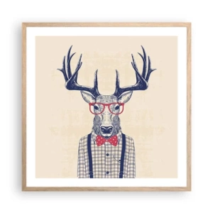 Pôster com moldura de carvalho claro - Extravagância engraçada - 60x60 cm