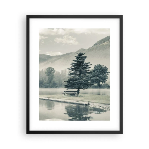 Pôster com moldura preta - O lago ainda está a dormir - 40x50 cm
