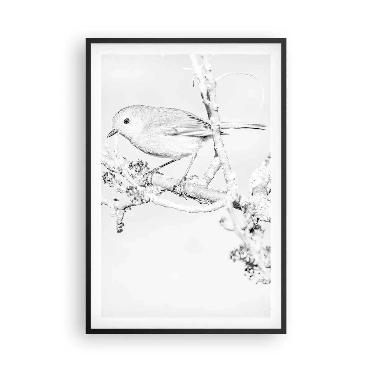 Pôster com moldura preta - Manhã de inverno - 61x91 cm