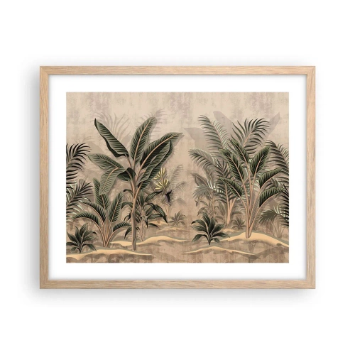 Pôster com moldura de carvalho claro - Gravura em estilo colonial - 50x40 cm