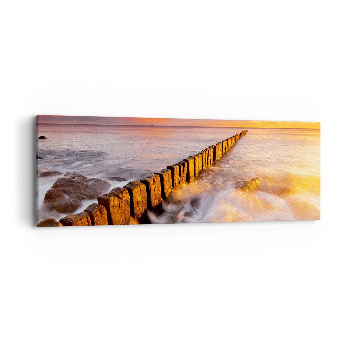 Quadro em tela - A suavidade das ondas - 90x30 cm