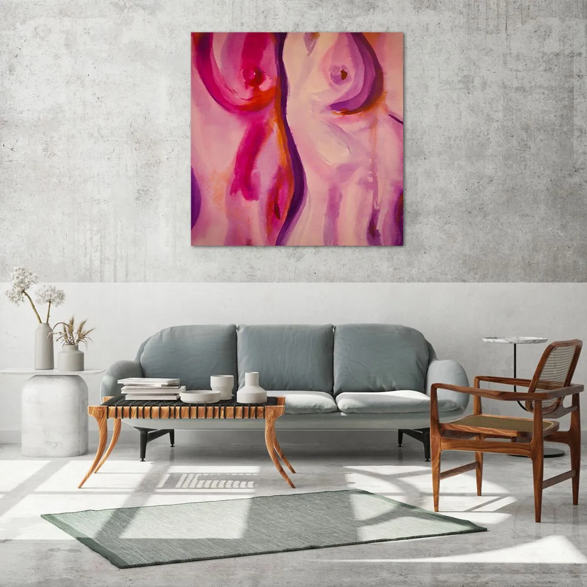 Quadro em vidro - Ode à Feminilidade - 30x30 cm