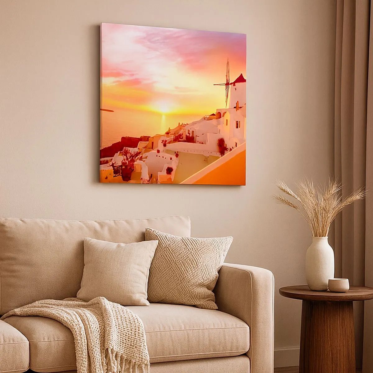 Quadro em tela - Derreter em branco e ouro - 30x30 cm