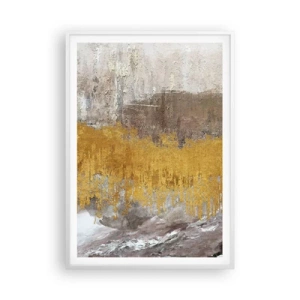 Pôster em moldura branca - Uma explosão dourada - 70x100 cm