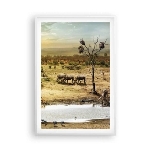 Pôster em moldura branca - Um rio corria no Éden... - 61x91 cm