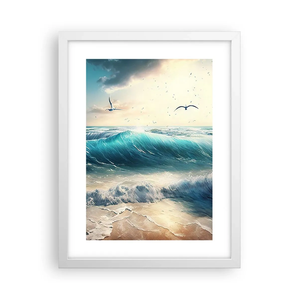 Pôster em moldura branca - Cantarola apenas para si - 30x40 cm