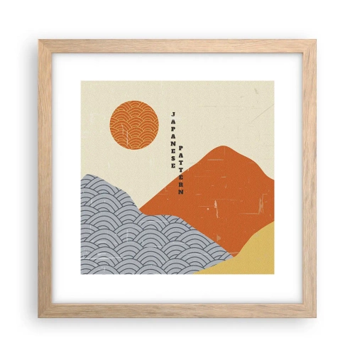 Pôster com moldura de carvalho claro - No espírito japonês - 30x30 cm