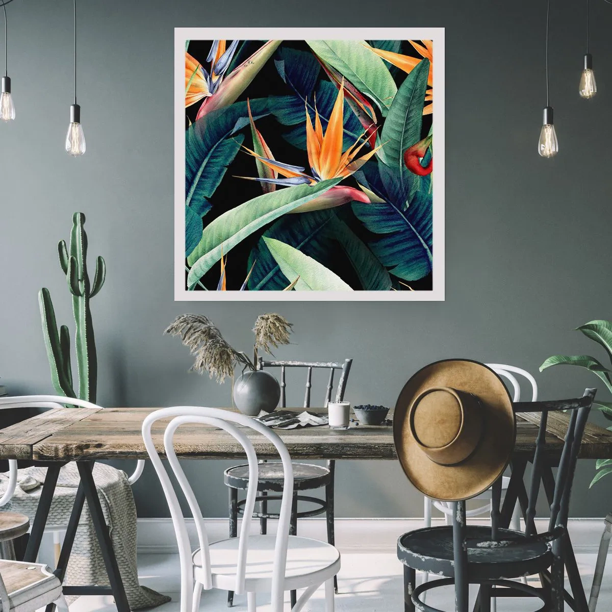 Pôster - Flores ardentes dos trópicos - 30x30 cm