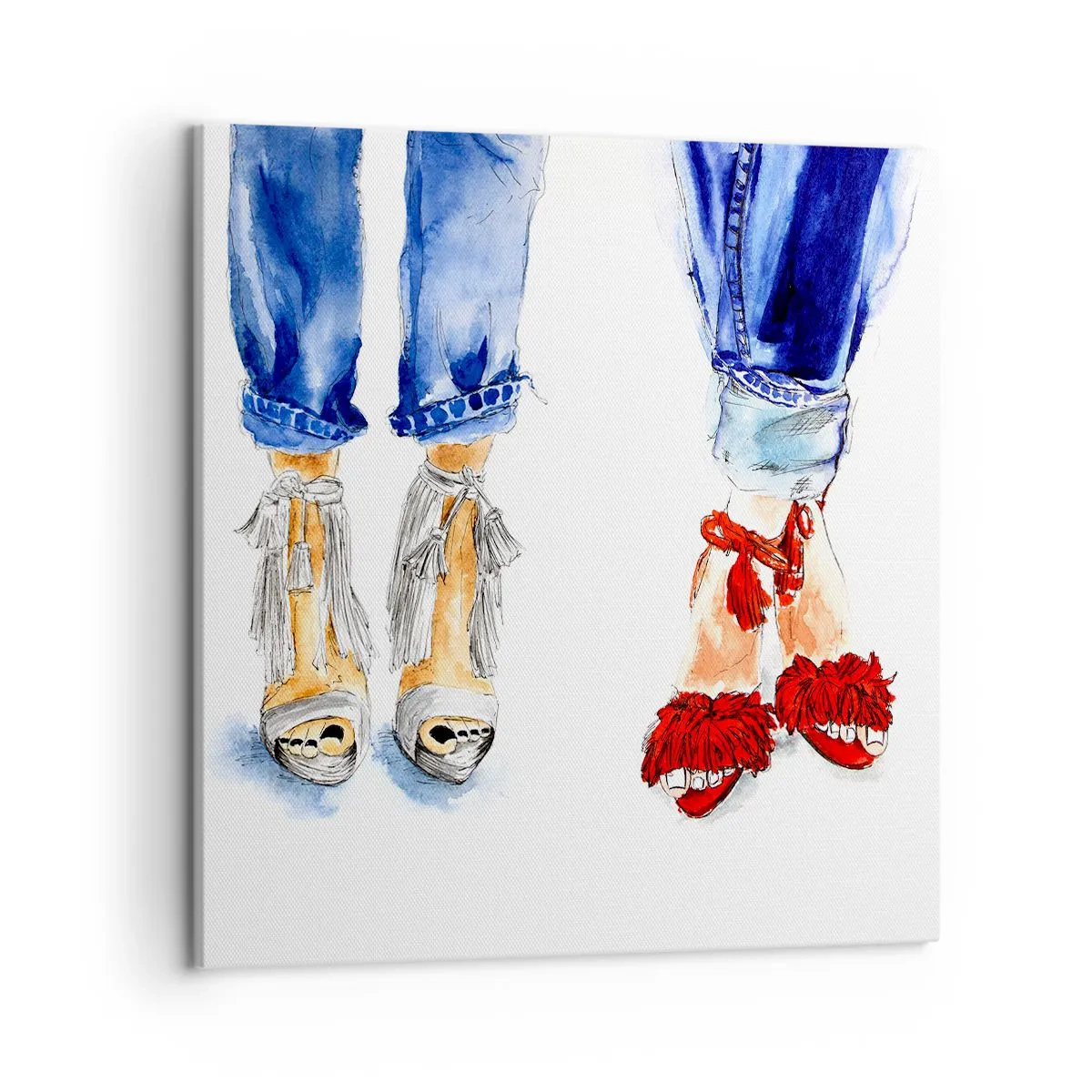 Quadro em tela - Por que não vamos passear? - 50x50 cm