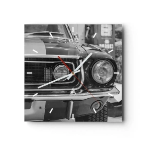 Relógio de parede - Relógio em vidro - Condução perigosa - 30x30 cm