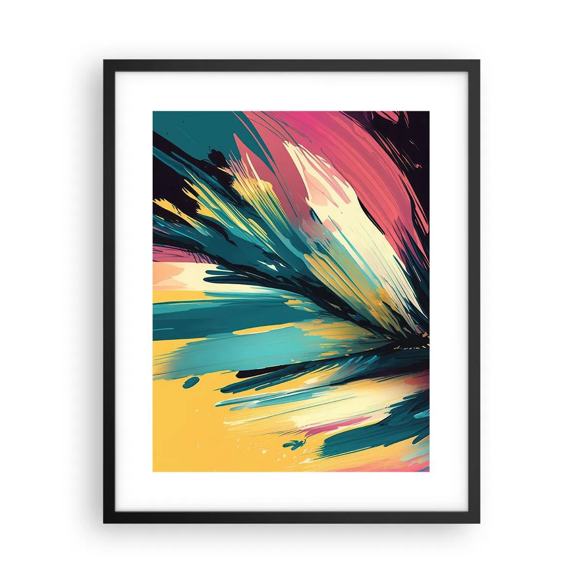 Pôster com moldura preta - Composição – uma explosão de alegria - 40x50 cm